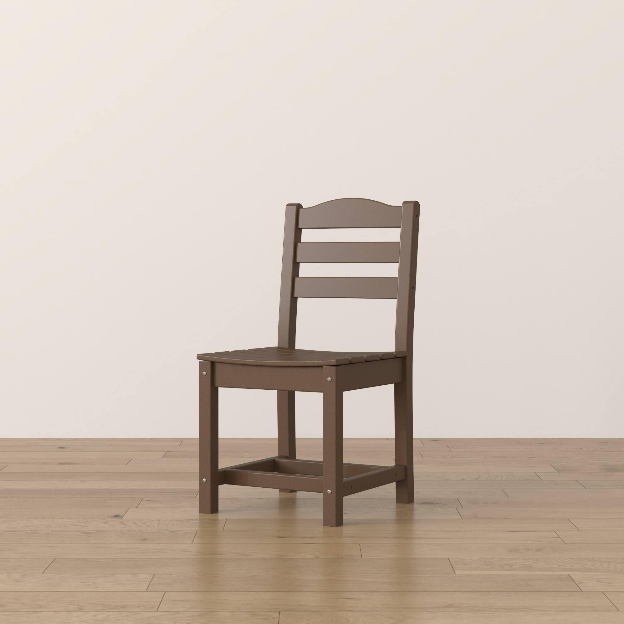 Alt View 6. Famapy - Pairs of HDPE Outdoor Armless Dining Chair - 4 Colors Weatherproof Patio Chair for Garden, Poolside 330LBS Capacity - Dark Brown.