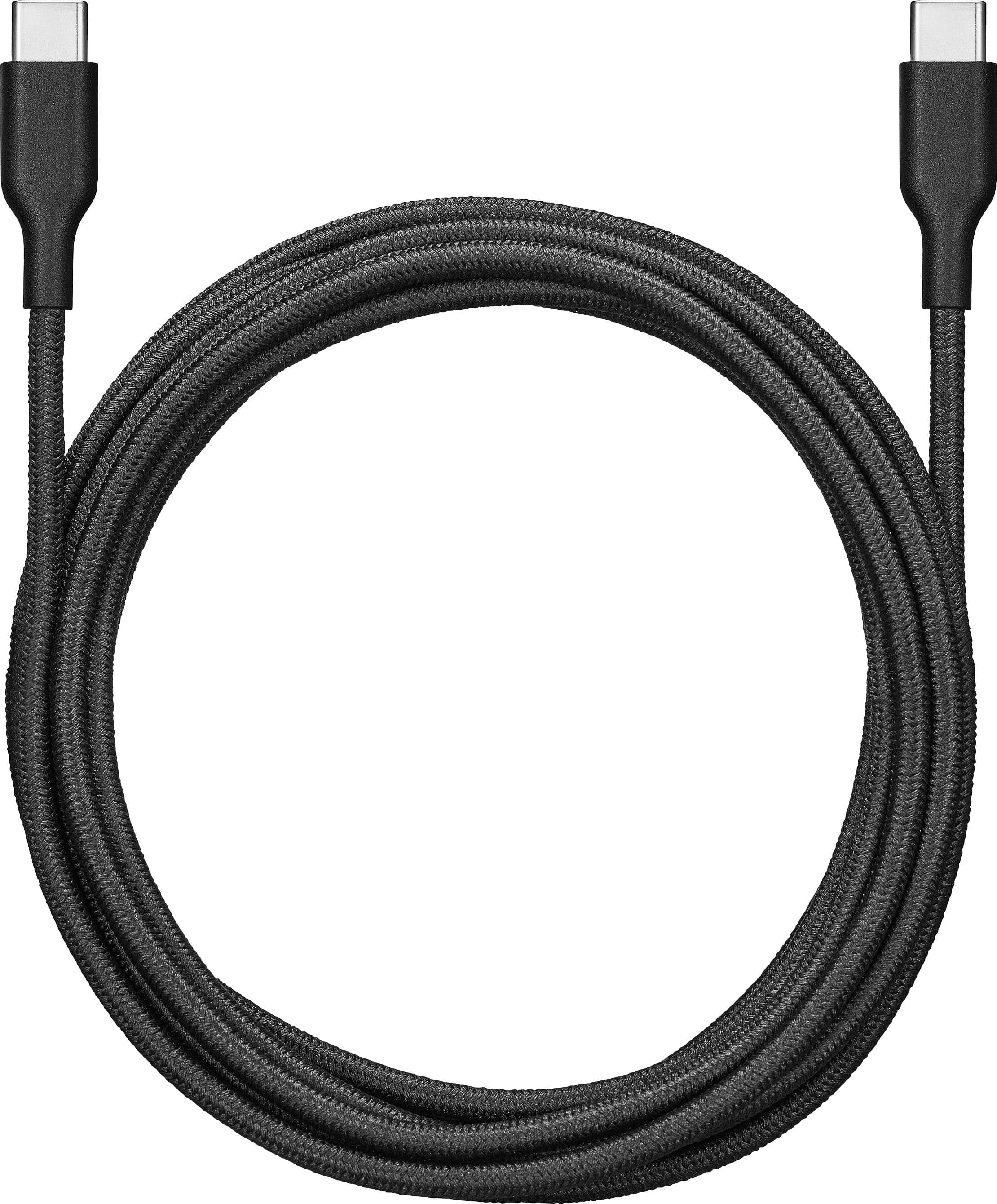 Alt View 1. Best Buy essentials™ - 6' USB-C to USB-C Braided Charge-and-Sync Cable - Black.