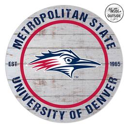Jardine - MSU Denver Roadrunners 20'' x 20'' Indoor/Outdoor Weathered Circle Sign - White