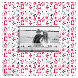 Fan Creations - Cleveland Indians 10'' x 10'' Floral Pattern Frame - Multicolor