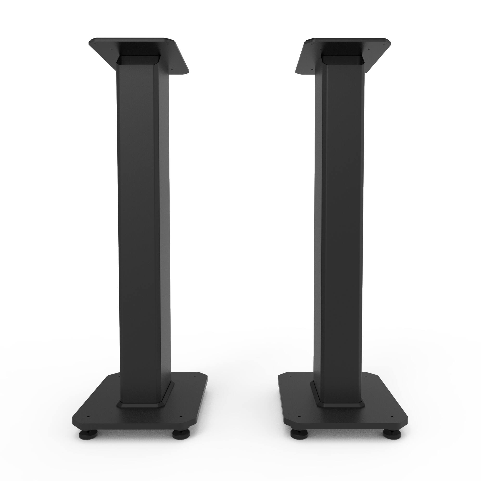 Left. Kanto - 30" Fillable Speaker Stands with Isolation Feet and Fillable Channel, Pair - Black.