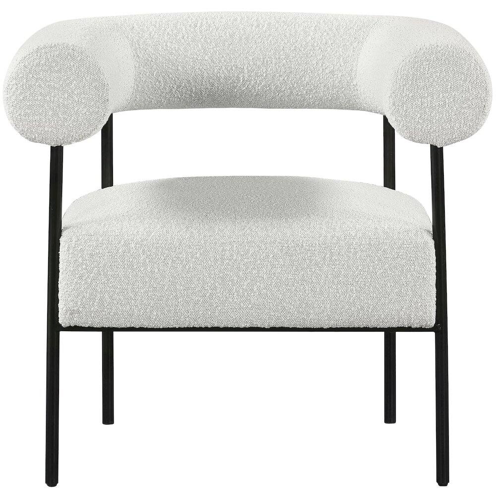 Alt View 4. Meridian Furniture - Blake Cream Boucle Fabric Accent Chair - Beige.