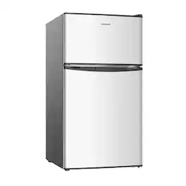 BANGSON - 3.2 CU.FT Mini Fridge with Freezer,2-Door Compact Refrigerator for Bedroom, Office, Dorm, Home, RV - Silver