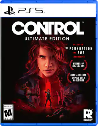 PS5 CONTROL ULTIMATE EDITION INCLUDES THE FOUNDATION AND AWE EXPANSIONS WINNER OF 80+ AWARDS OVER 6 MILLION COPIES SOLD WORLDWIDE MATURE 17+ M ESRB REMEDY - M (Mature 17+)