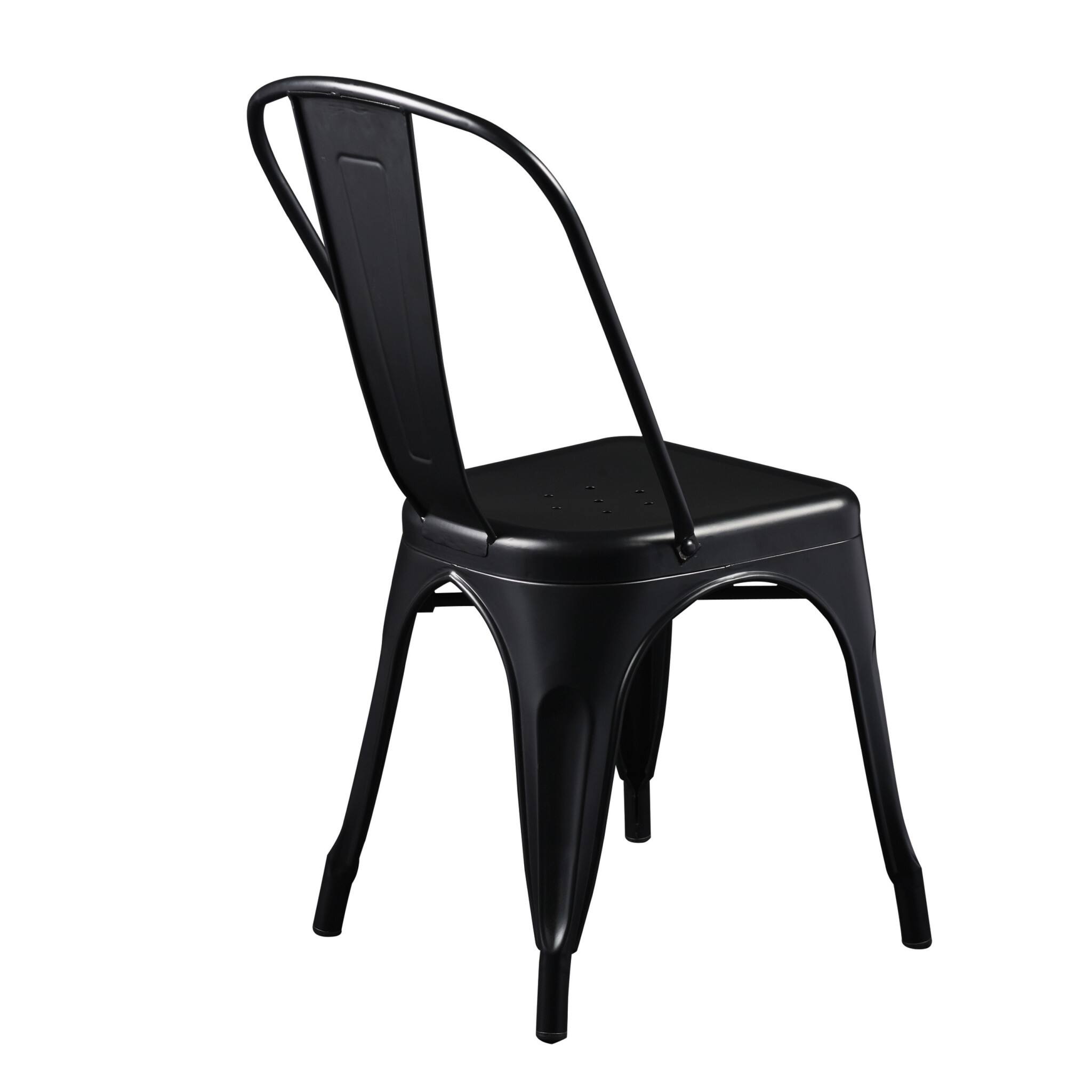 Alt View 2. Hivvago - Hivvago Set of Four Steel Dining Side Chairs - Black.