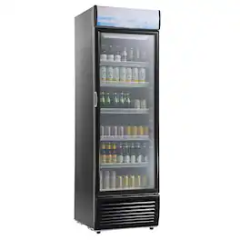 VEVOR - Commercial Merchandiser Refrigerator, 14.8 Cu.Ft / 420L Beverage Refrigerator Cooler Merchandiser - Black