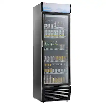 Front. VEVOR - Commercial Merchandiser Refrigerator, 14.8 Cu.Ft / 420L Beverage Refrigerator Cooler Merchandiser - Black.