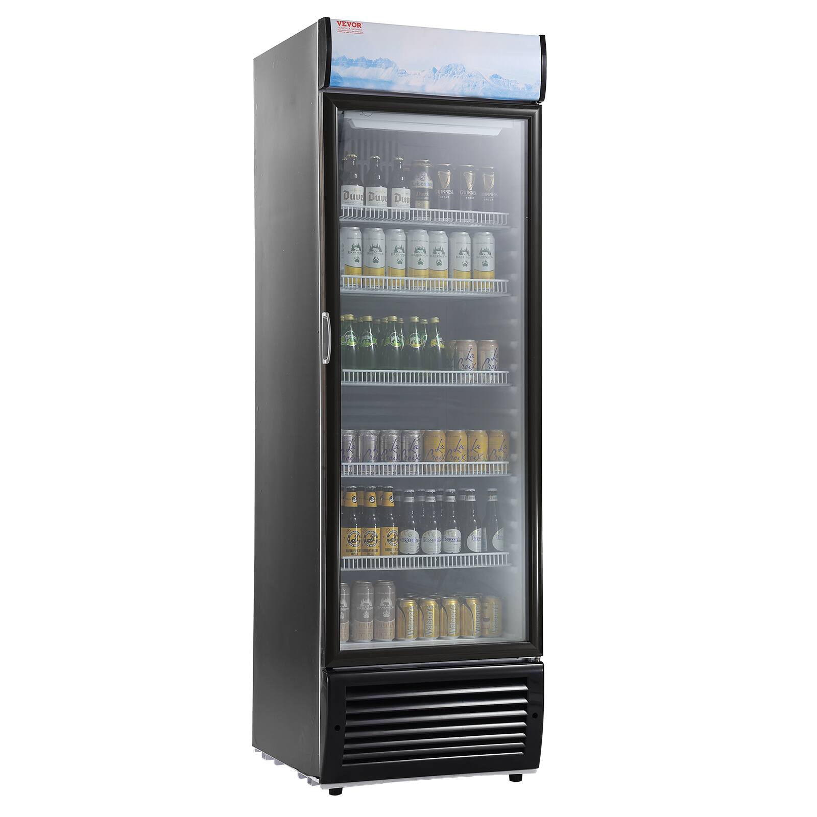 Front. VEVOR - Commercial Merchandiser Refrigerator, 14.8 Cu.Ft / 420L Beverage Refrigerator Cooler Merchandiser - Black.