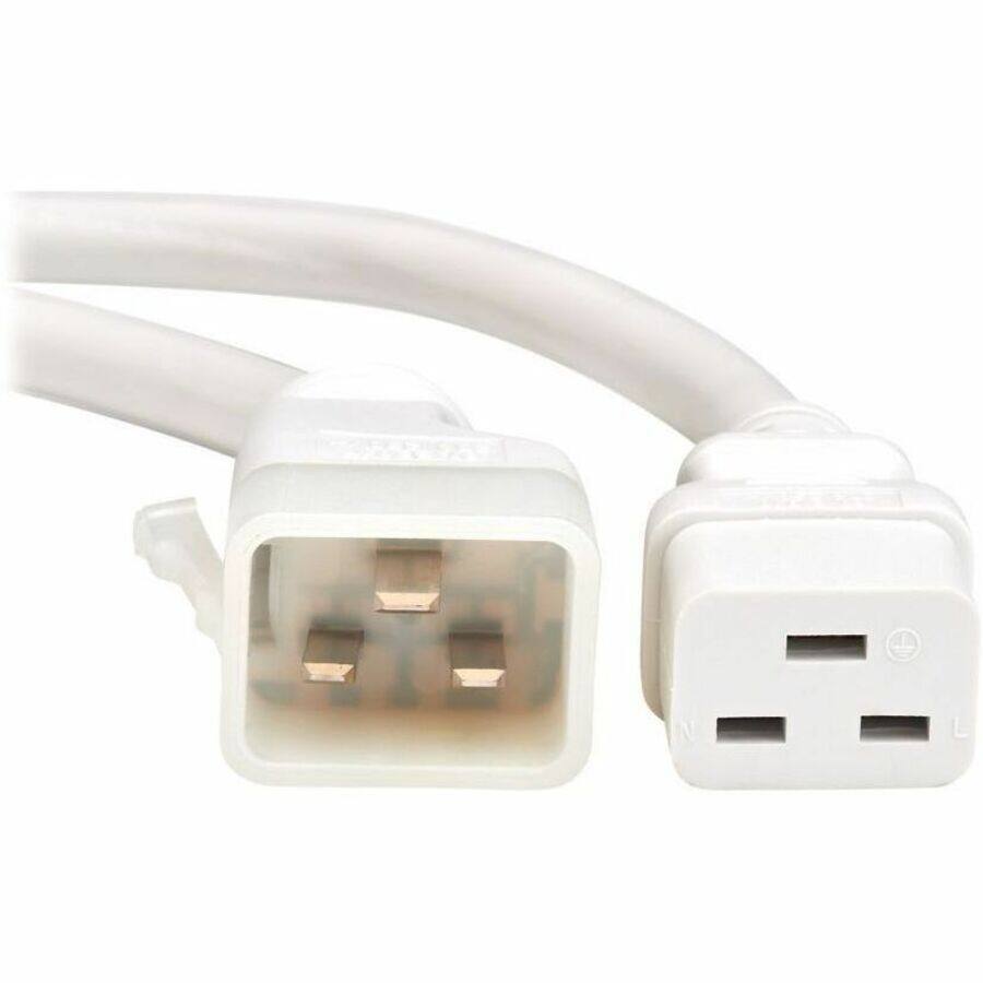 Alt View 1. Tripp Lite - PDU POWER CORD, C19 TO P-LOCK LITE C20 - 20A, 250V, 12 AWG, 3 FT. (0.9 M), WHITE - White.