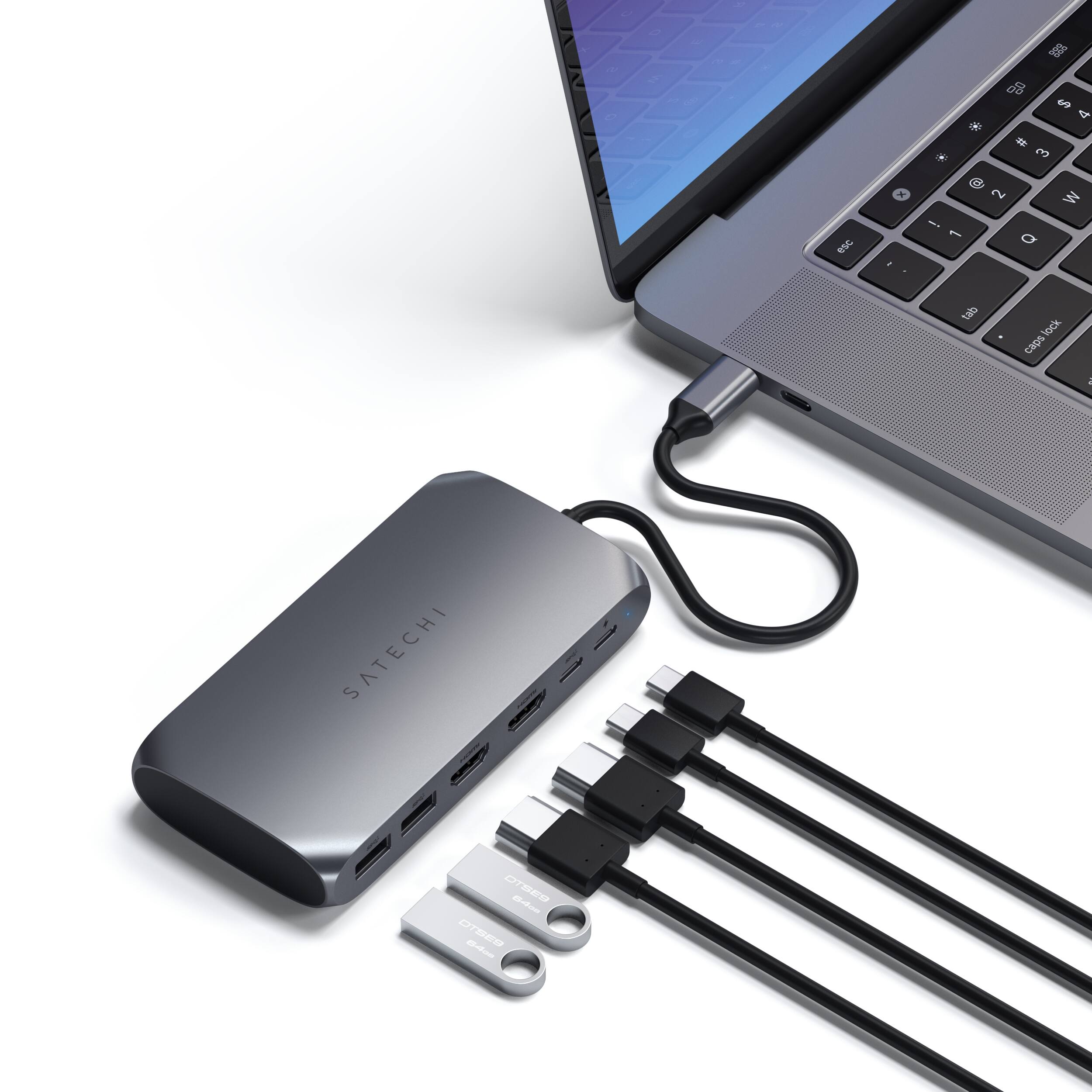 Alt View 12. Satechi - USB-C Multimedia Adapter M1 - Space Gray.