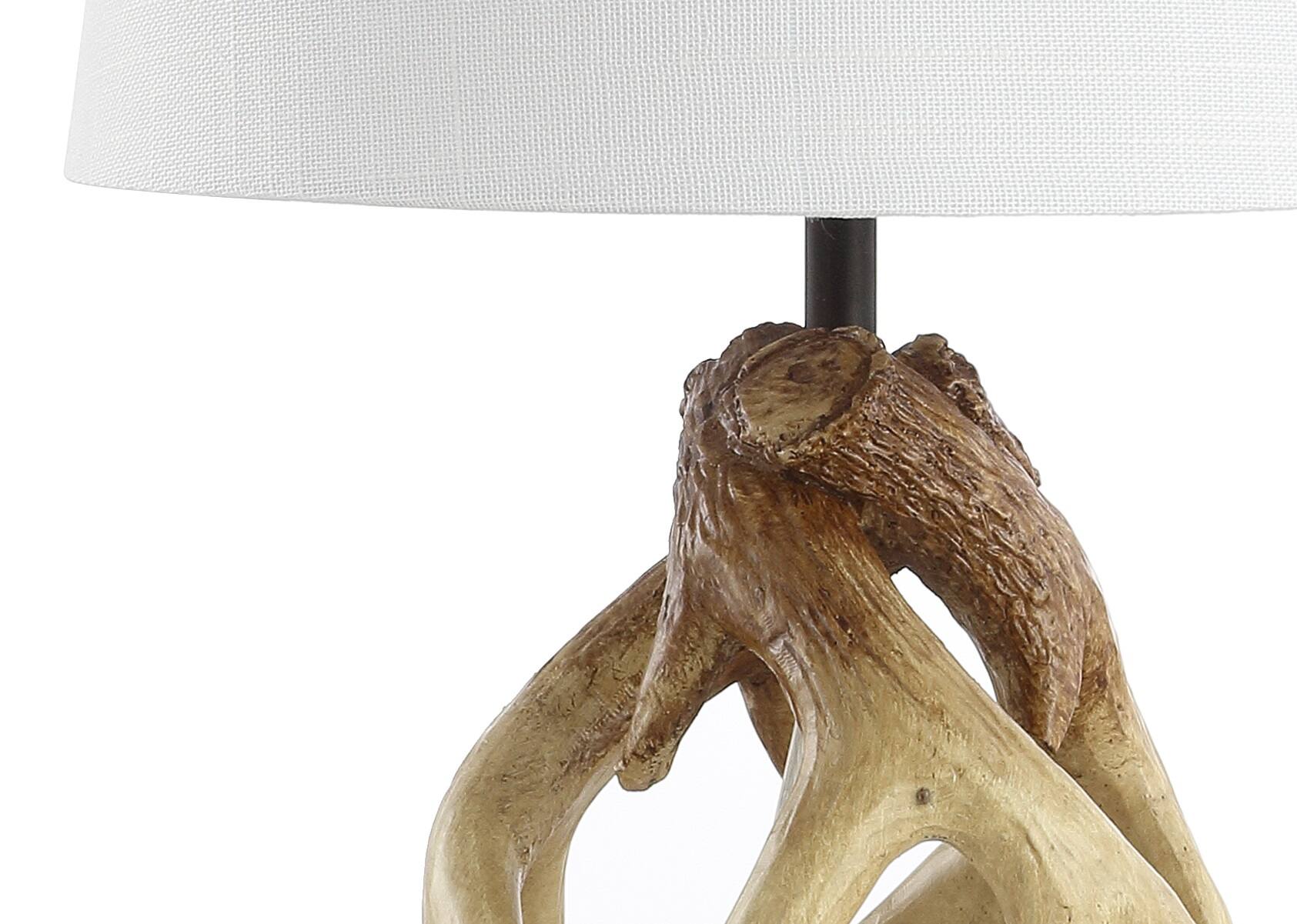 Alt View 3. Jonathan Y - Vermont 19" Antler Resin LED Table Lamp, Natural - Natural.