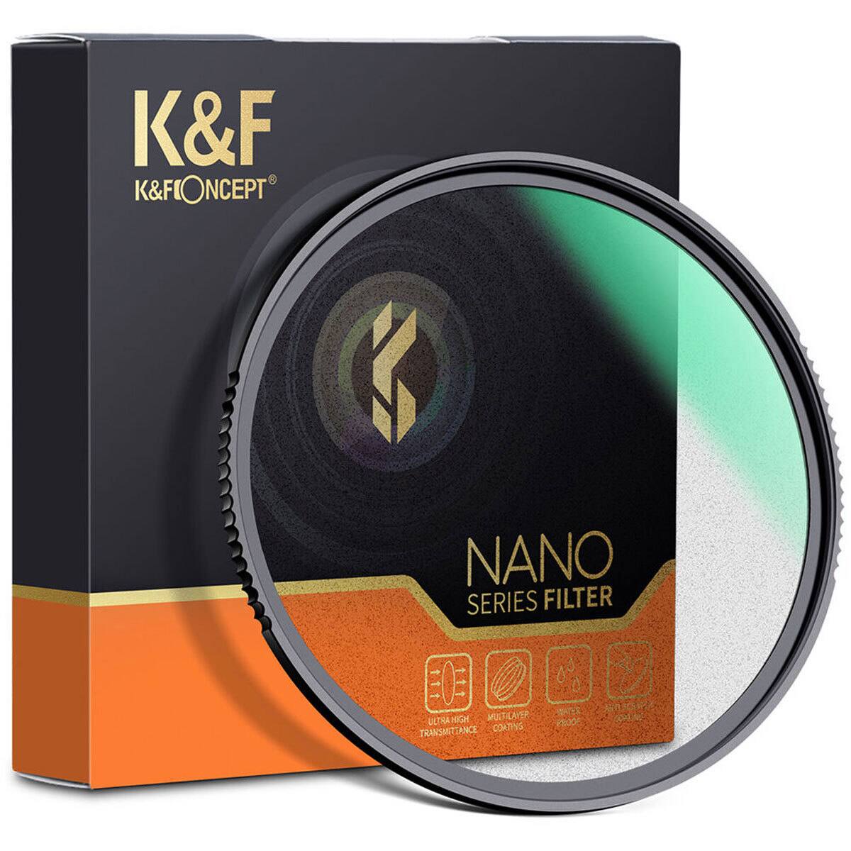 K&F K&FIONCEPT NANO SERIES FILTER ULTRA HI HIGH MULTILAYER TRANSMITTANCE COATING WATER PROOF ANTISCAR COR