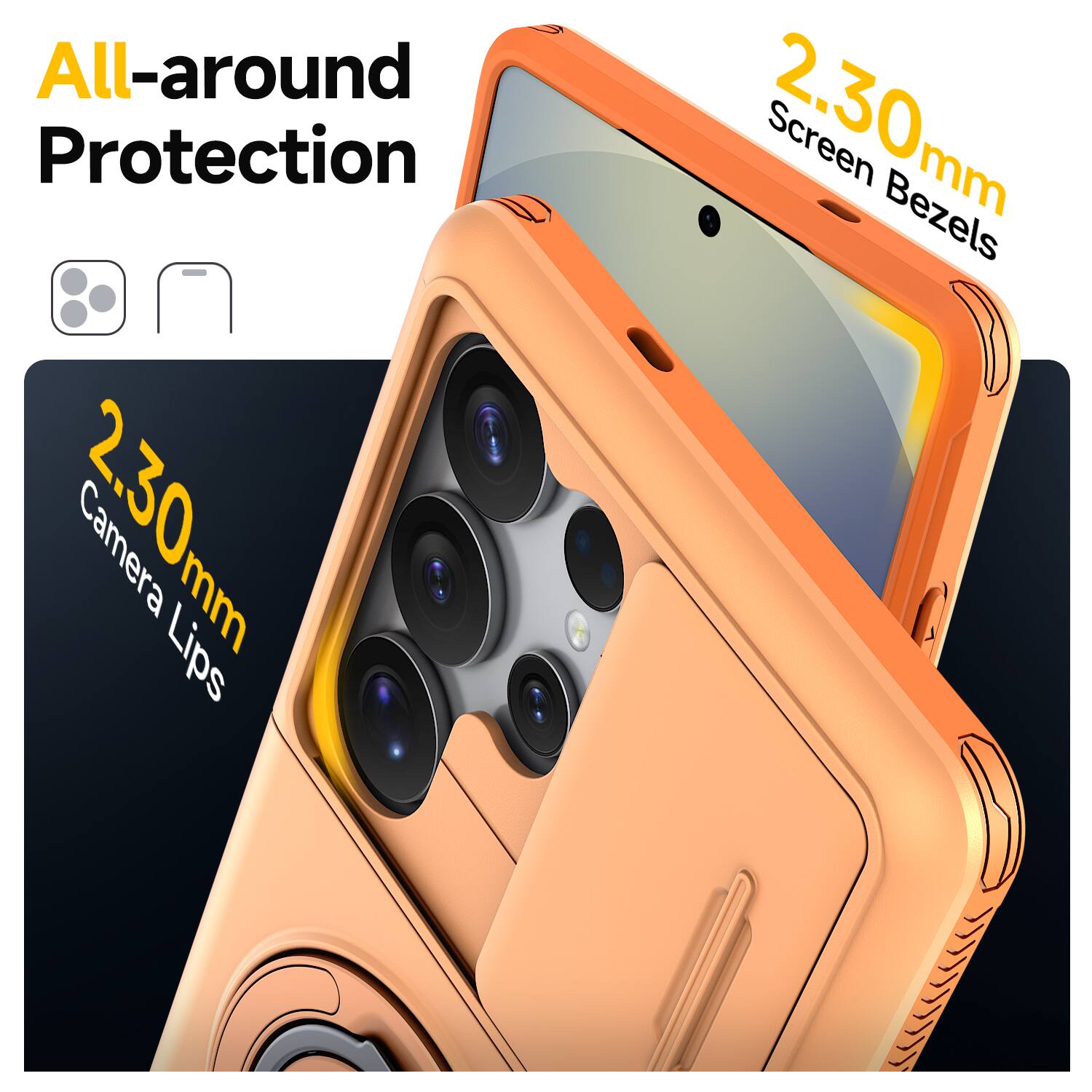 All-around Protection  
2.30mm Camera Lips  
2.30mm Screen Bezels