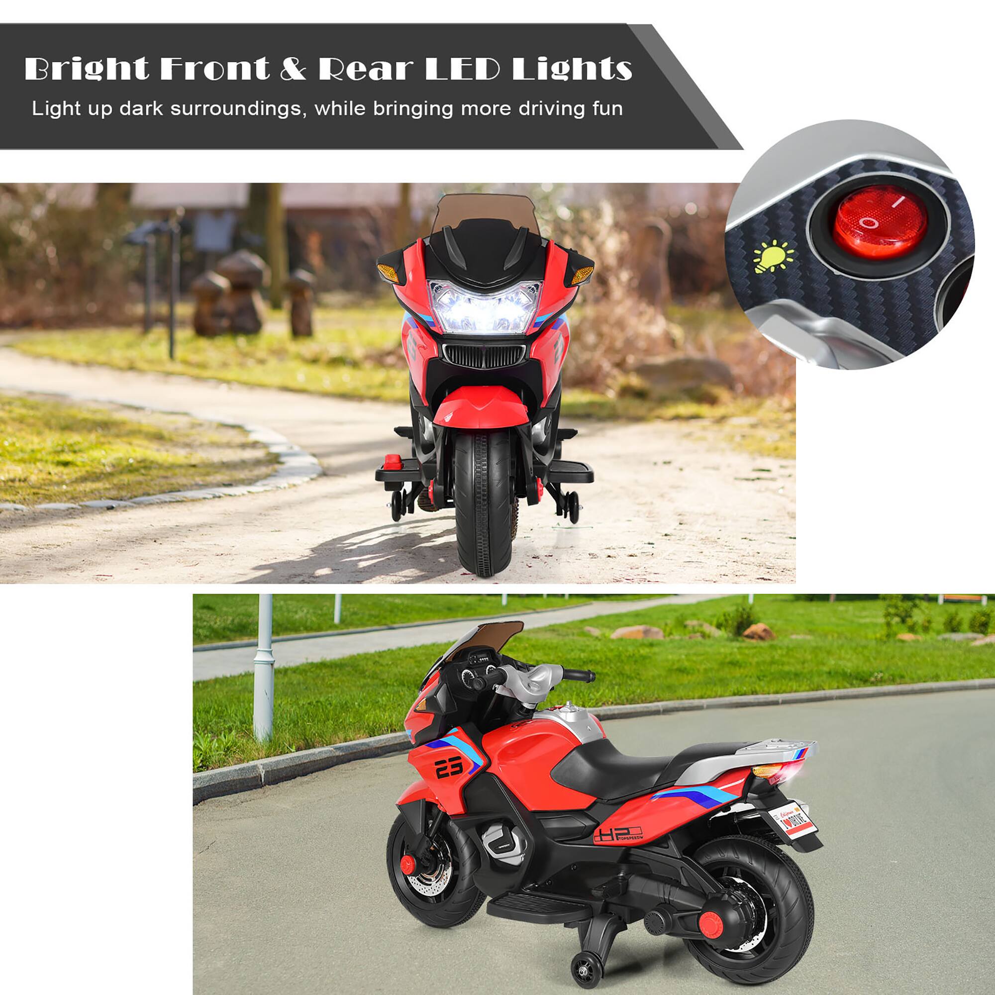 Bright Front & Rear LED Lights  
Light up dark surroundings, while bringing more driving fun