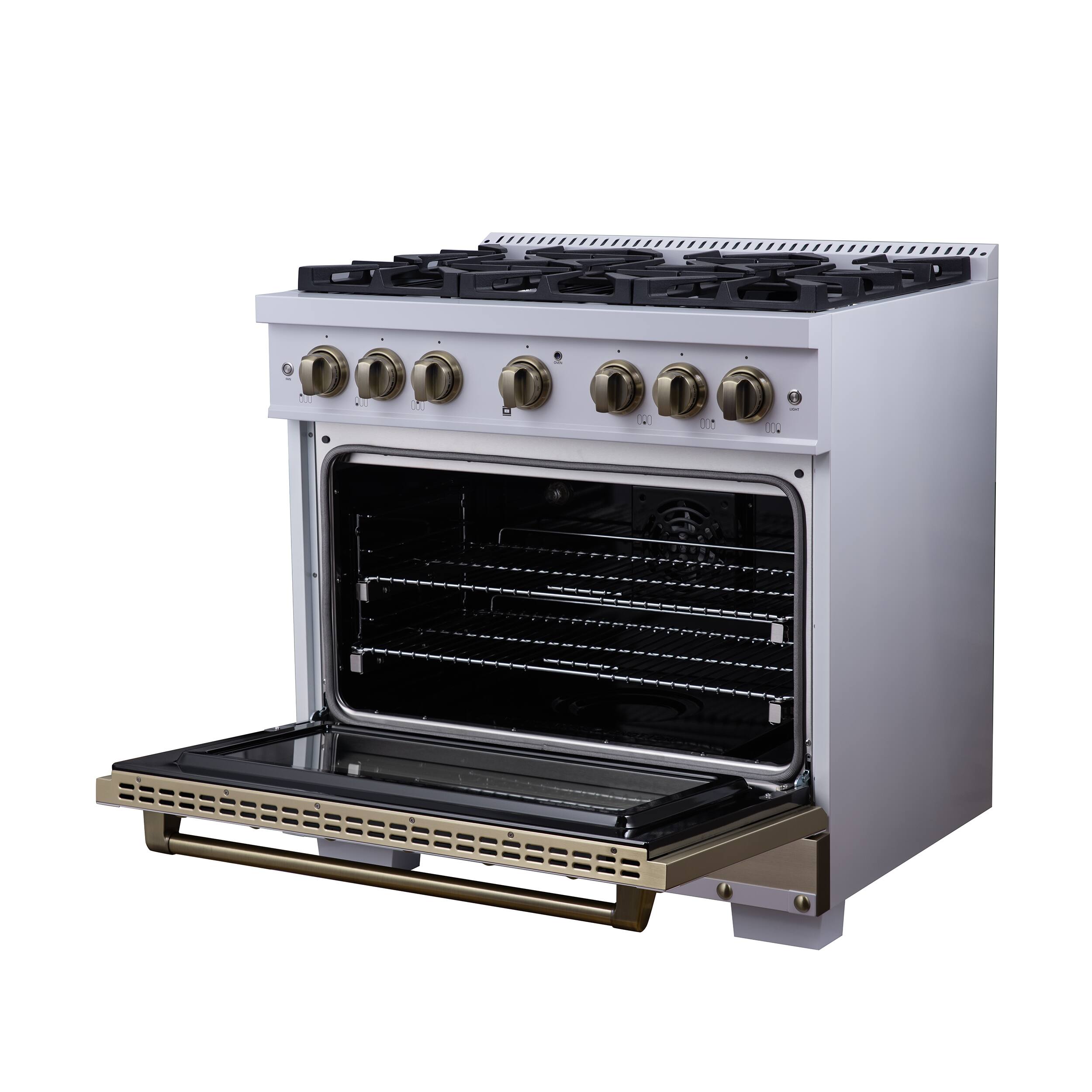 Alt View 4. Forno Appliances - Valente 36" Dual Fuel Range - White.