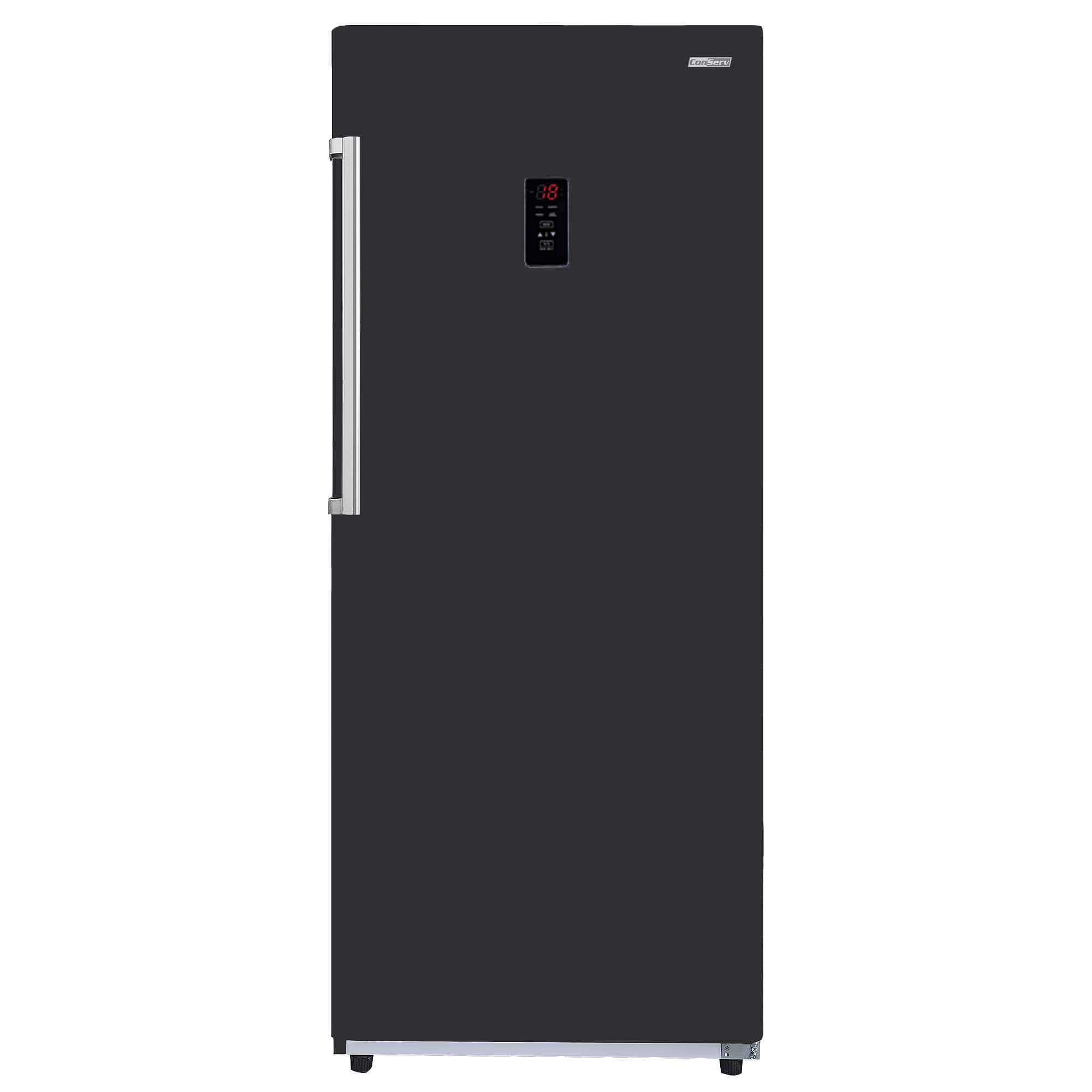 Front. Conserv - Conserv 14cf Garage Ready Upright Freezer CONVERTIBLE Refrigerator 28" Energy Star 110V Reversible - Black.
