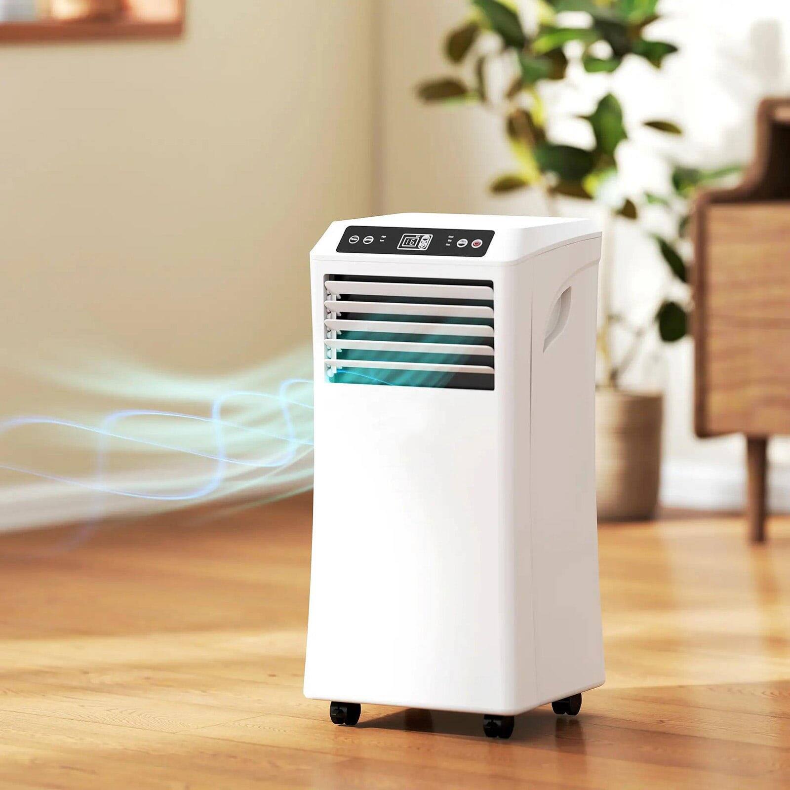Back. Resenkos - 3-in-1 AC Unit with Cooling Fan, Dehumidifier, Sleep Mode, Remote Control, White - White.
