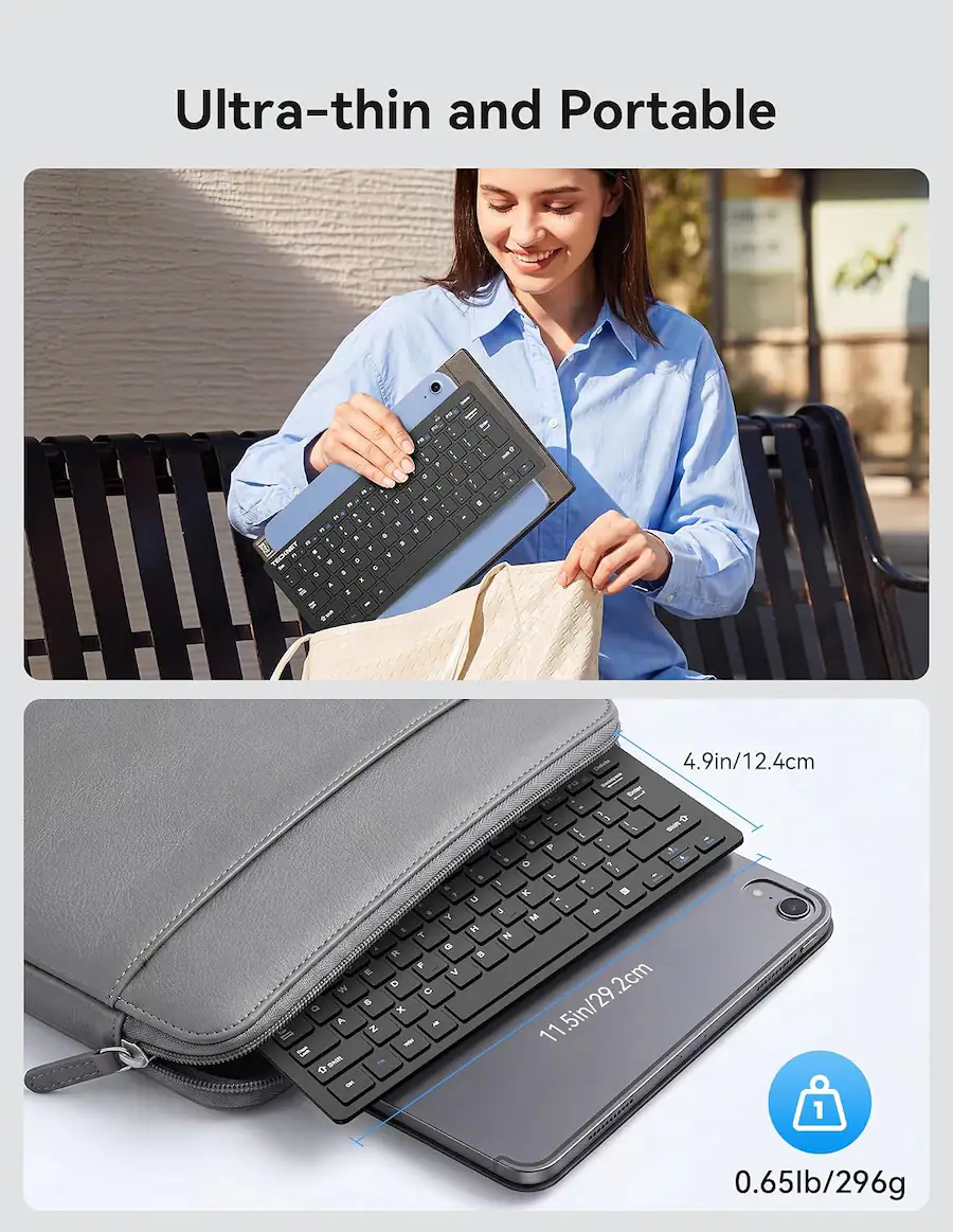 Tecknet TECKNET 2.4G Small Wireless Keyboard, Compact Mini, Media Hotkeys, 12 ...