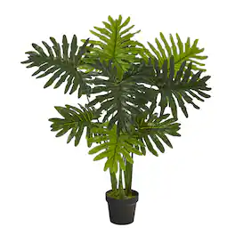 BreeBe - 40" Philodendron Artificial Plant (Real Touch) - Green