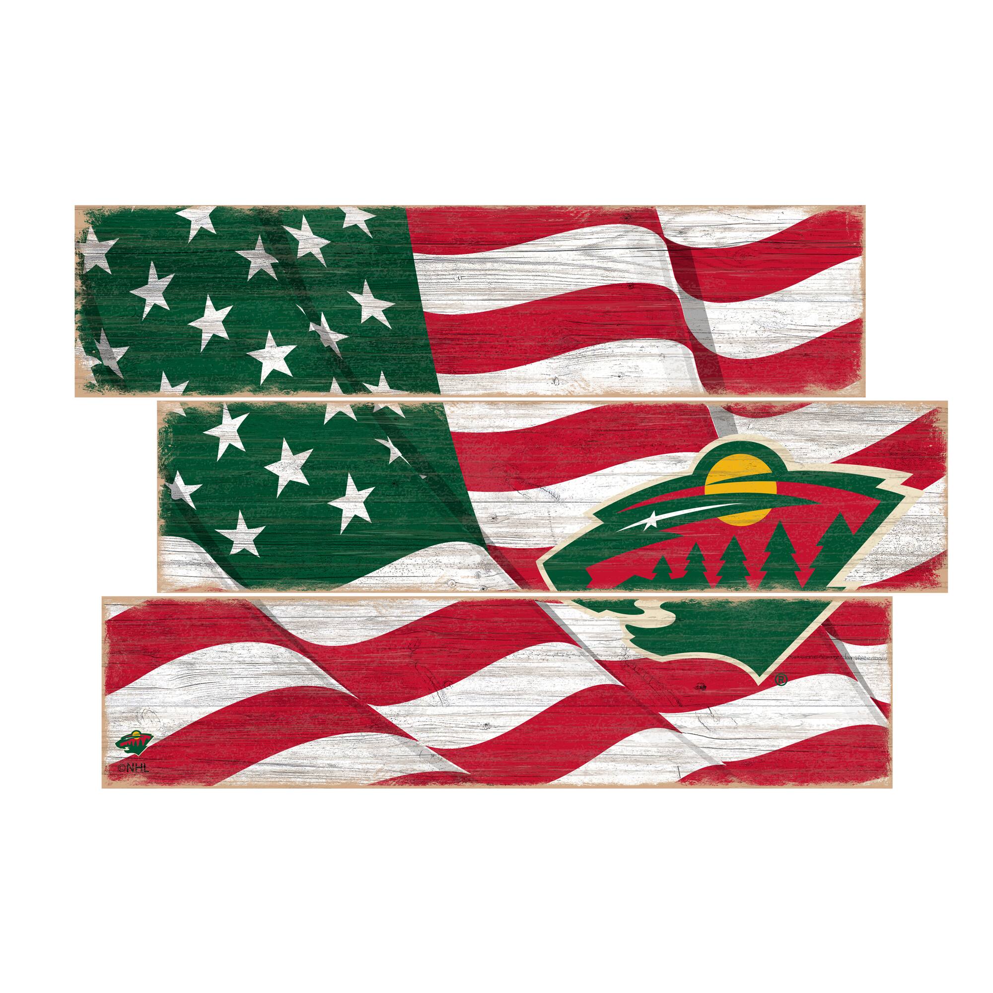 Minnesota Wild 3-Plank Team Flag