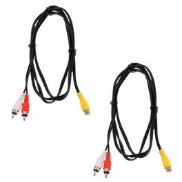 Unique Bargains - 2pcs RCA Splitter Cable, 1 RCA Female to 2 RCA Male, AV Audio Video for Subwoofer Amplifier - Black