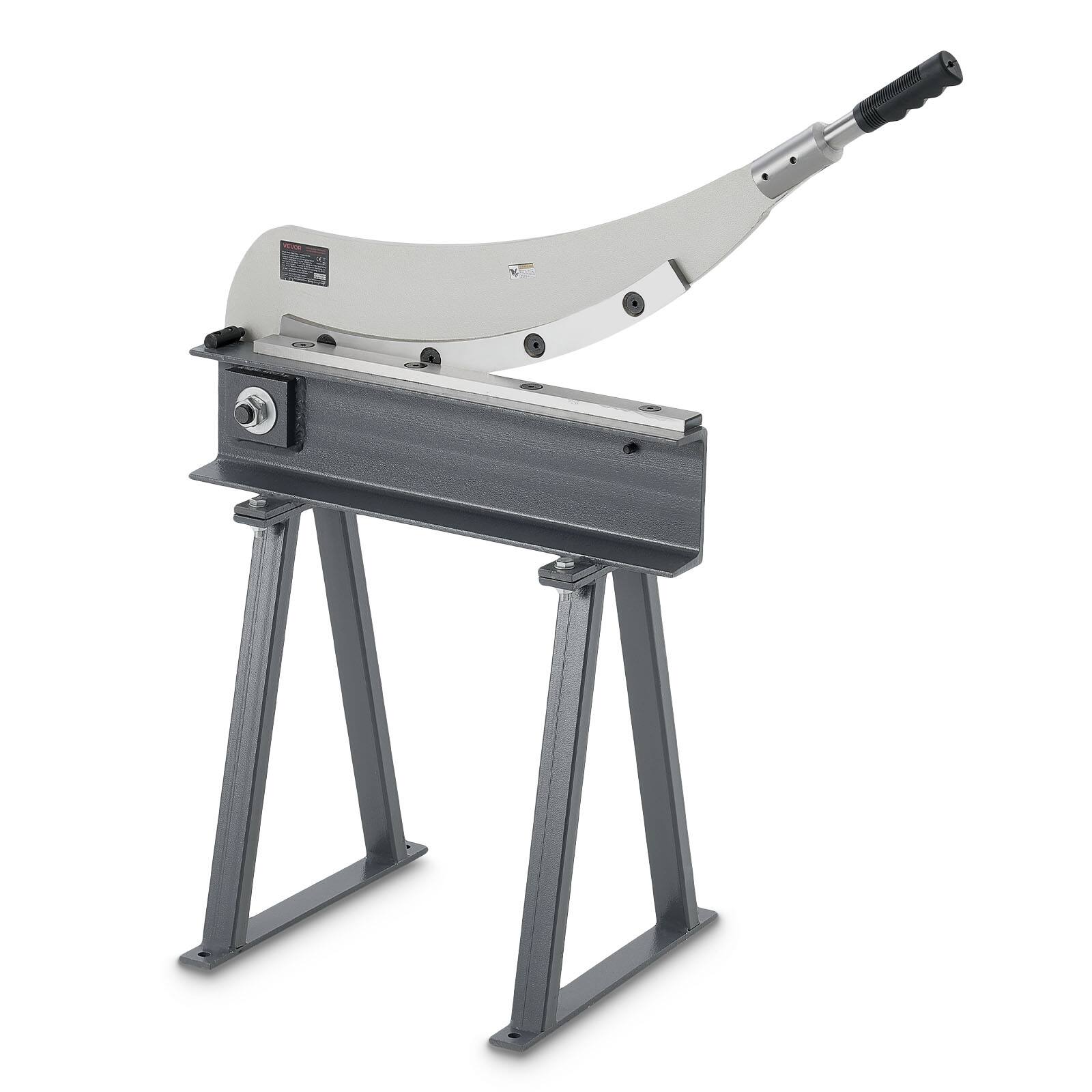 Front. VEVOR - Guillotine Shear,20 in Bed Width Benchtop Cutter, Manual Hand Plate Shear for Metal Sheet Processing, with Q235 Material - Gray.