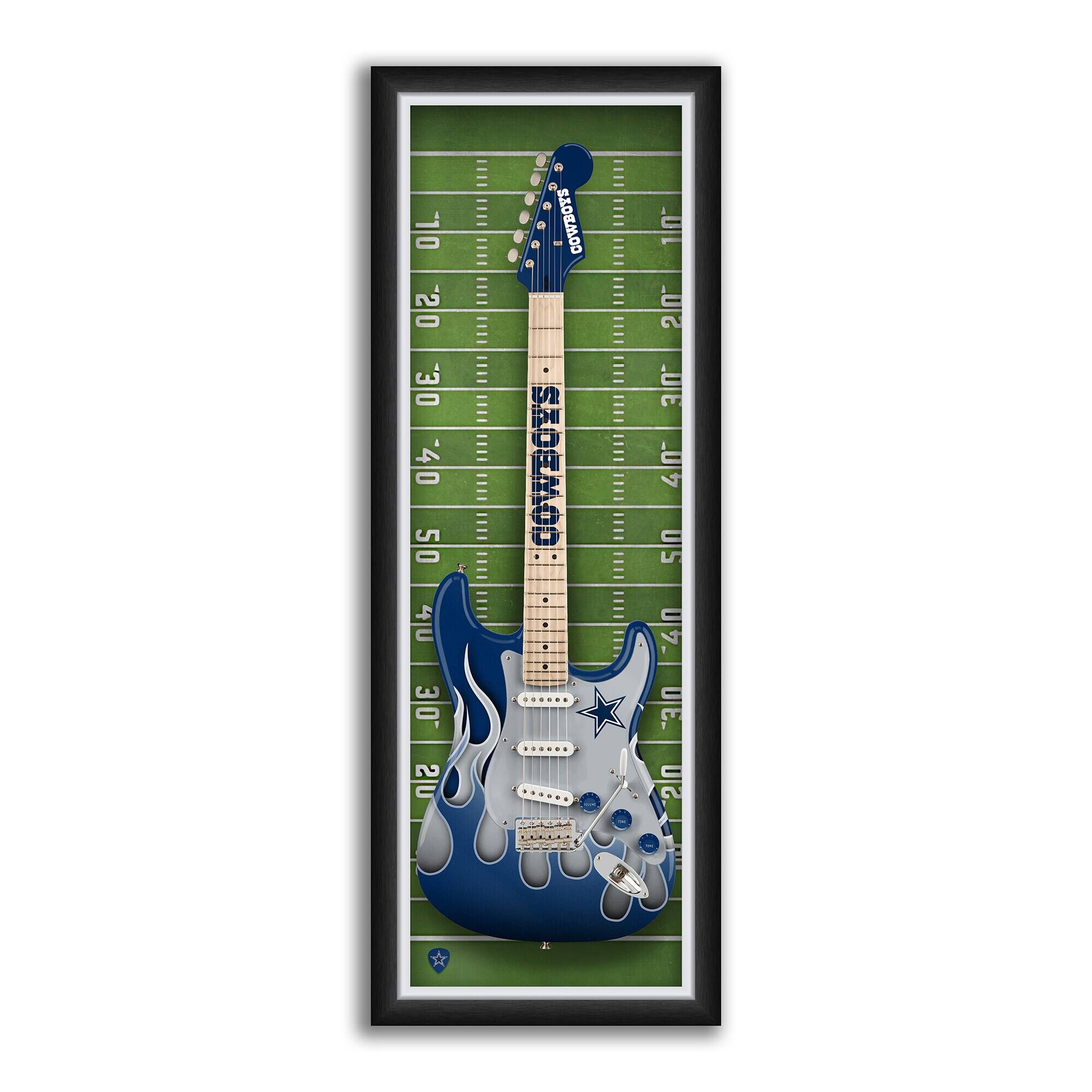 Dallas Cowboys 14" x 37" Framed Electric Guitar Print