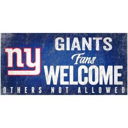 Fan Creations - New York Giants 6" x 12" Fans Welcome Sign - Multicolor