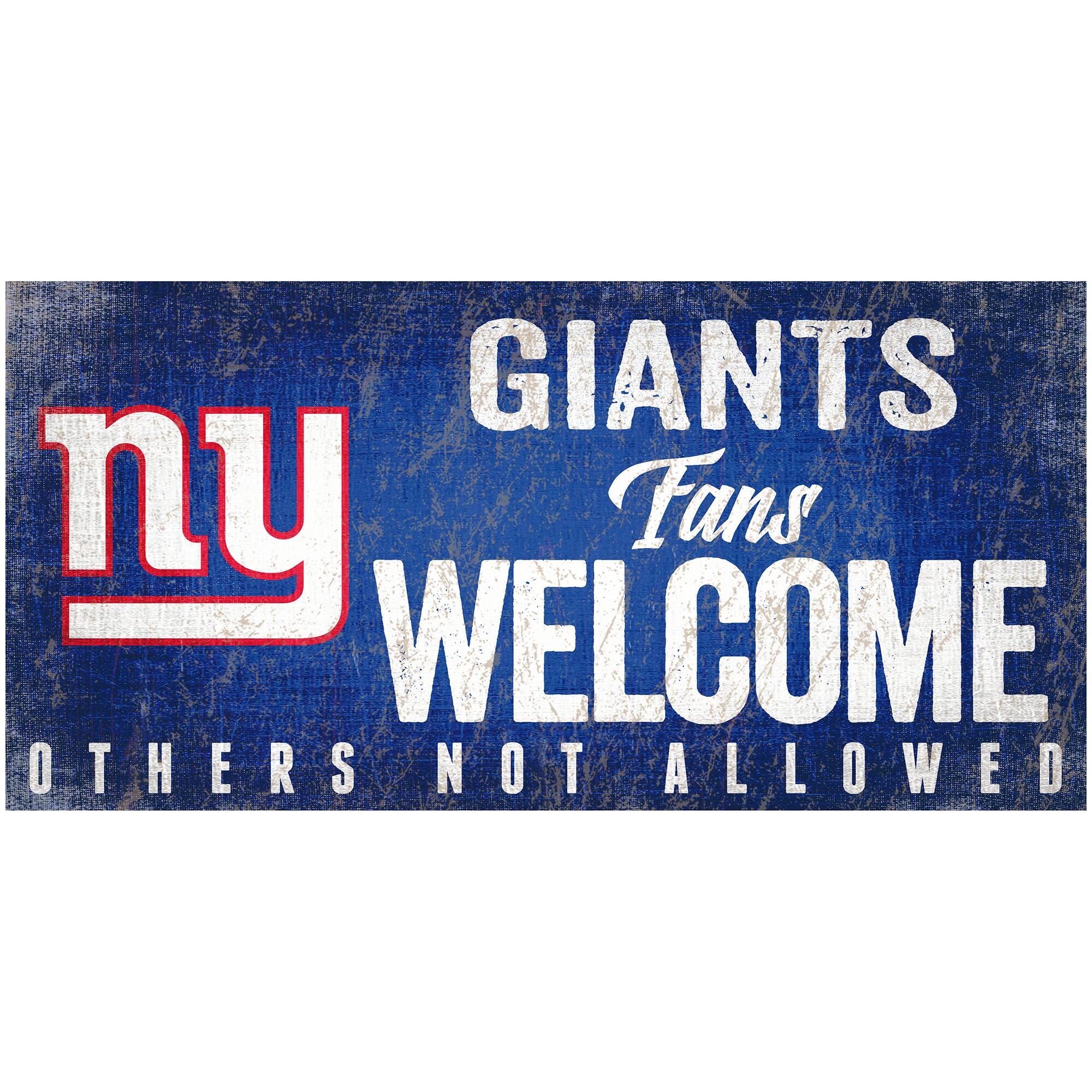 New York Giants 6" x 12" Fans Welcome Sign