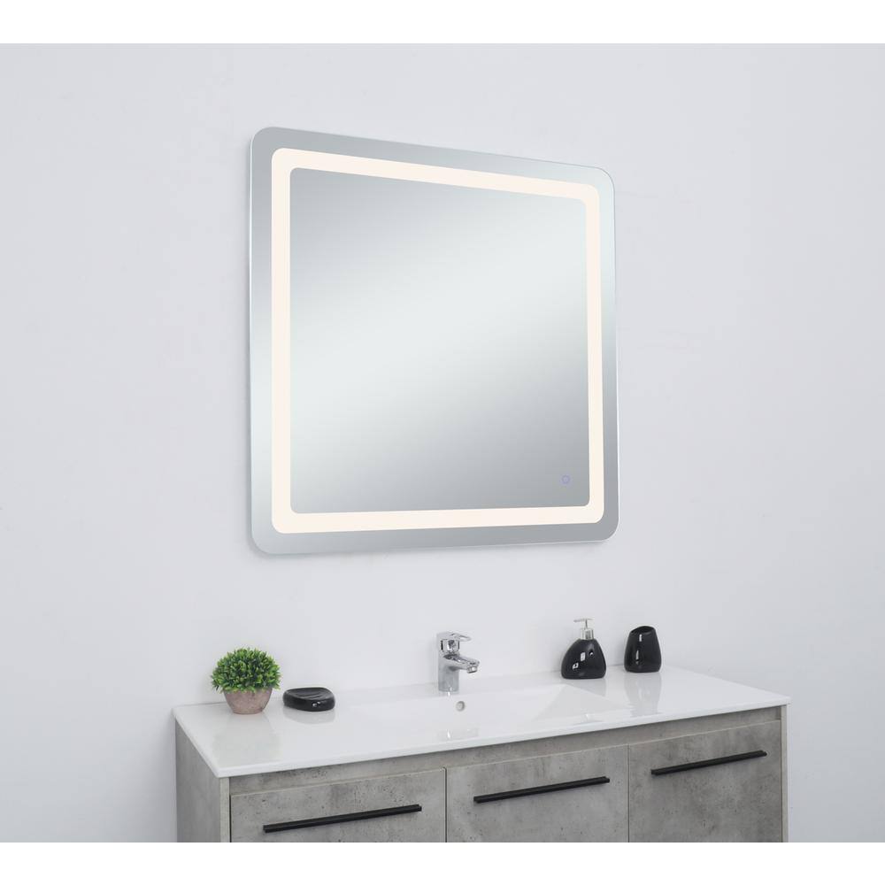 Alt View 6. Elegant Decor - Genesis 36in x 36in soft edge LED mirror - Glossy White.