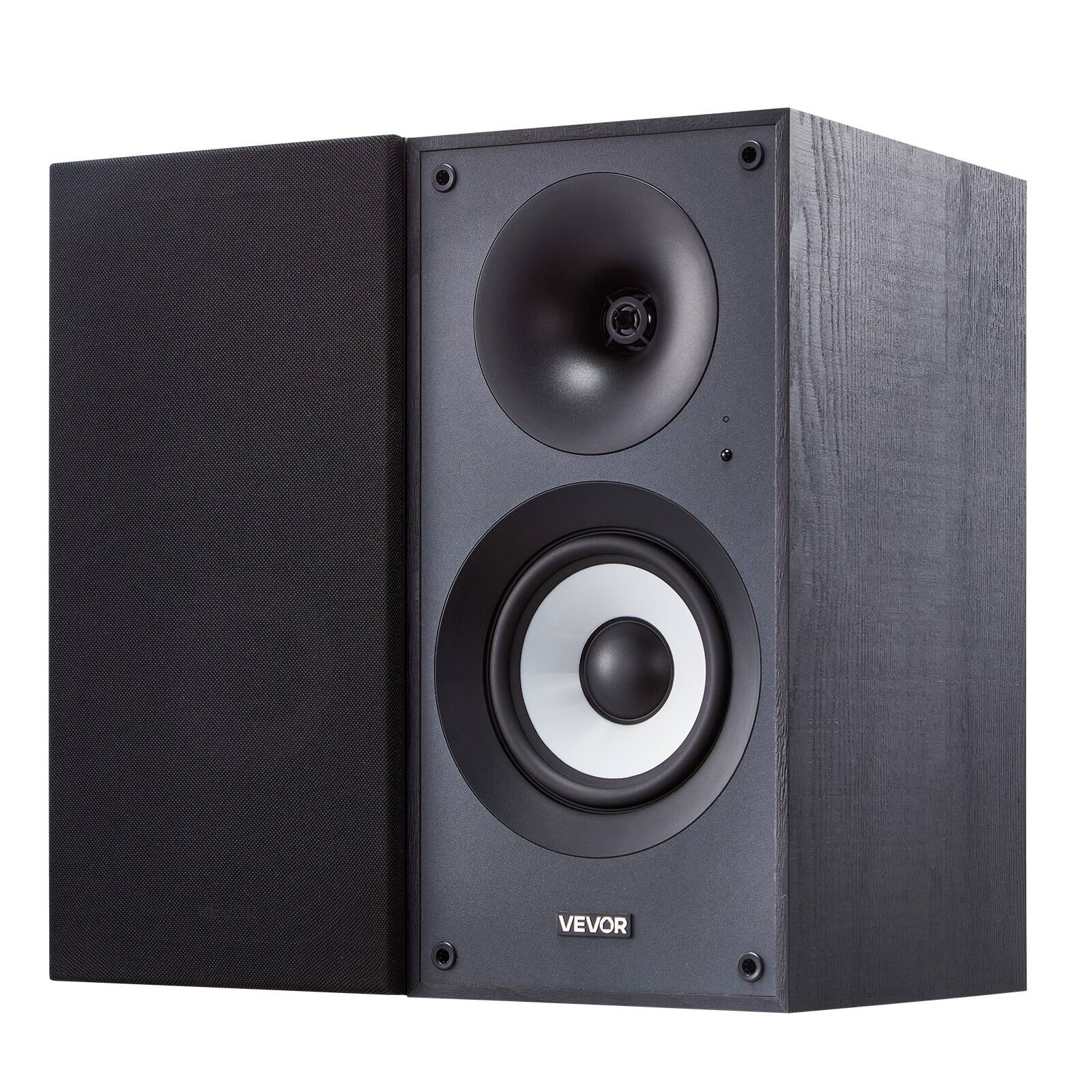 Alt View 5. VEVOR - 25W x 2, Active Studio Monitor Speaker with 5.5 Inch Woofer, Bluetooth/RCA/Coaxial/Optical/USB/Subwoofer Connection - Black.