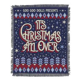 Think 3Fold - The Goo Goo Dolls "It's Christmas all Over" 50 x 60 Inch Holiday Blanket - Blue