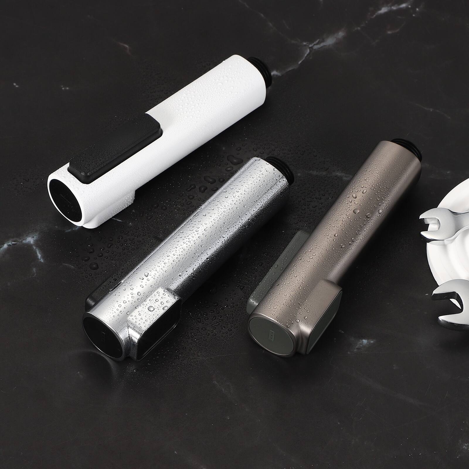 Alt View 4. Unique Bargains - Handheld Bidet Sprayer for Toilet Cleaning, Sprayer Kit Dual Spray Mode w/ Scraping Function & G1/2 Threaded (Style 1) - Silver.