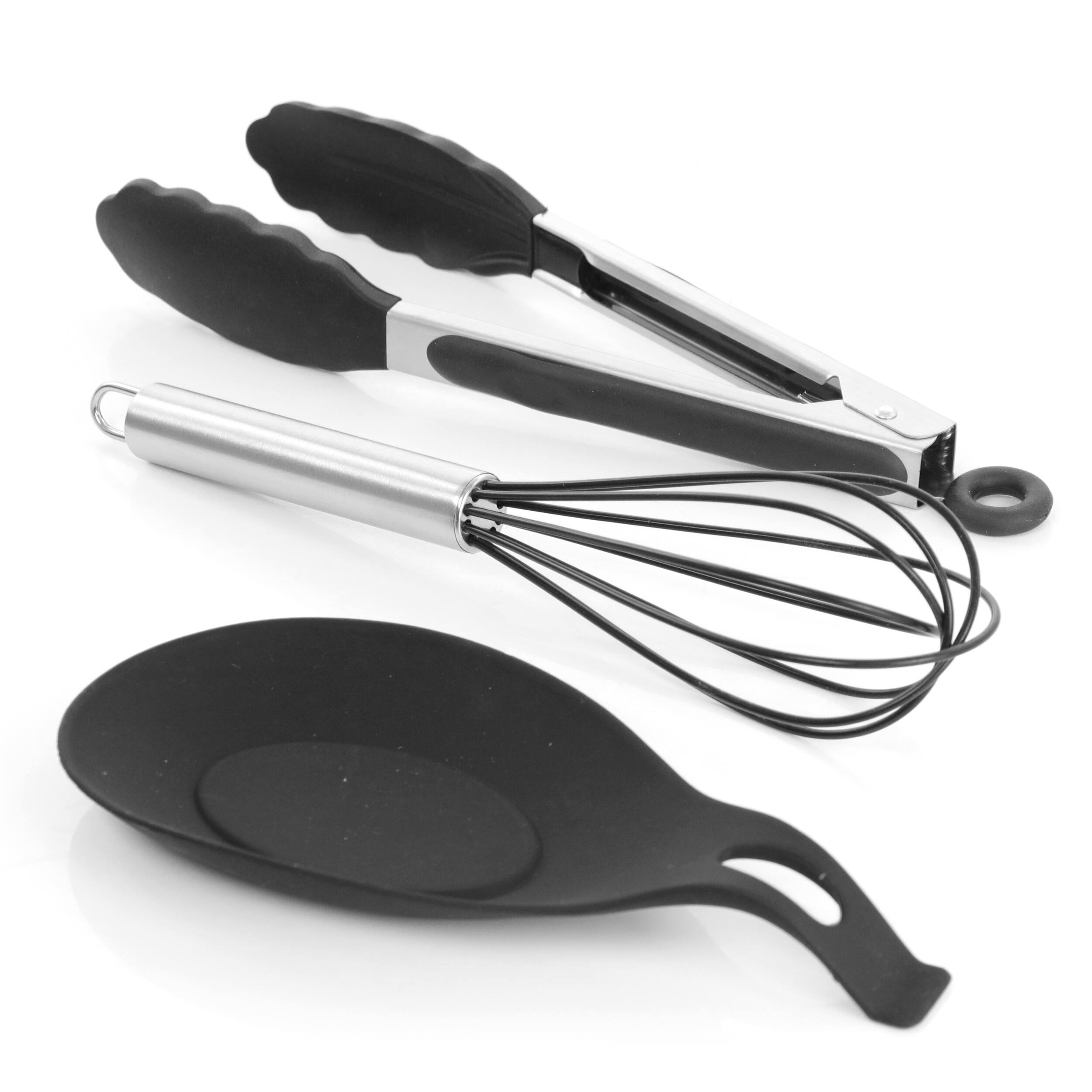 Alt View 2. MegaChef - MegaChef Black Silicone Cooking Utensils, Set of 12 - Black.