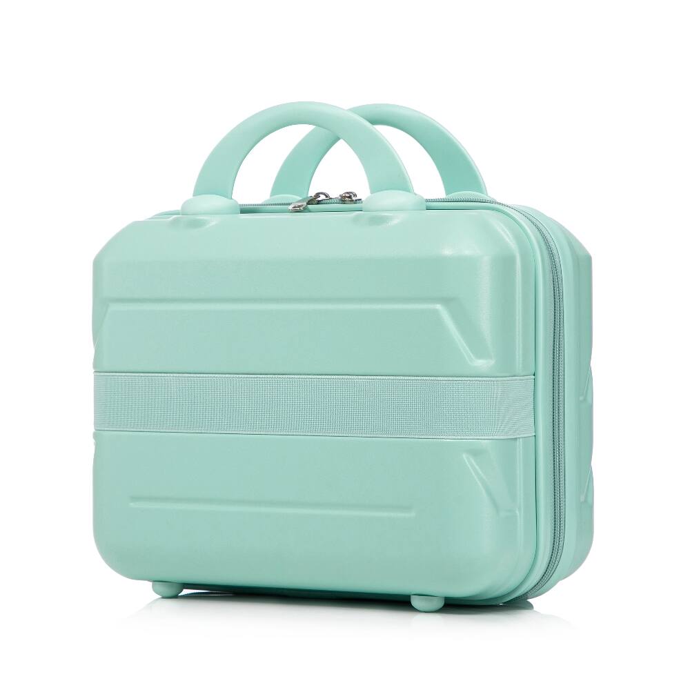 Angle. Ropilly - Ropilly 2 Piece Luggage Set Mint Green Suitcase 20 Inch Carry On Luggage with 14 Inch Cosmetic Case - Mint Green.
