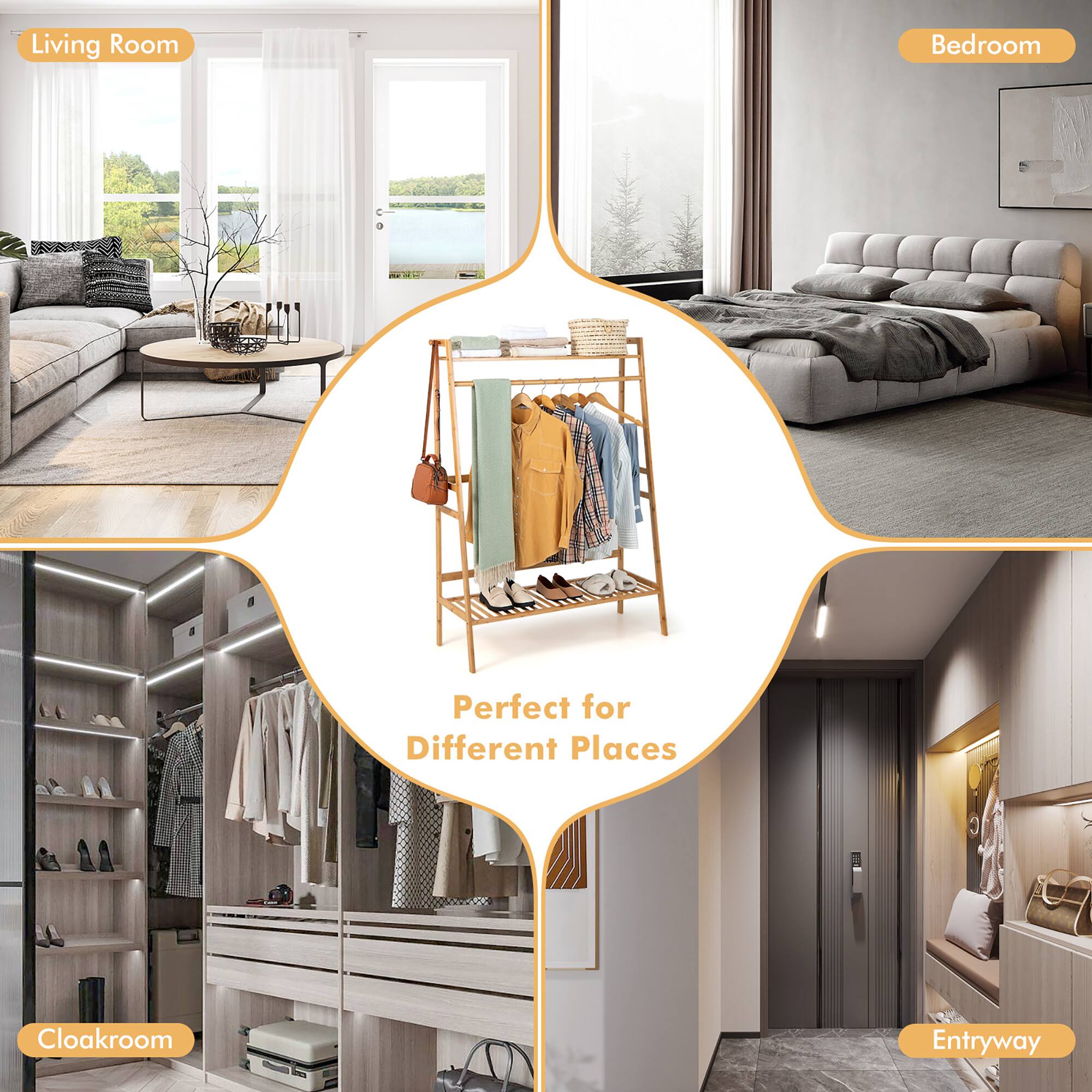 Living Room  
Bedroom  
Cloakroom  
Entryway  

Perfect for Different Places