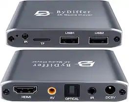 Vulpecula Spade - 4K HD Digital Media Player, TV MP4 Video Player for USB Drive/Micro SD Card, Digital Signage, Auto Playback, H.265/HEVC,