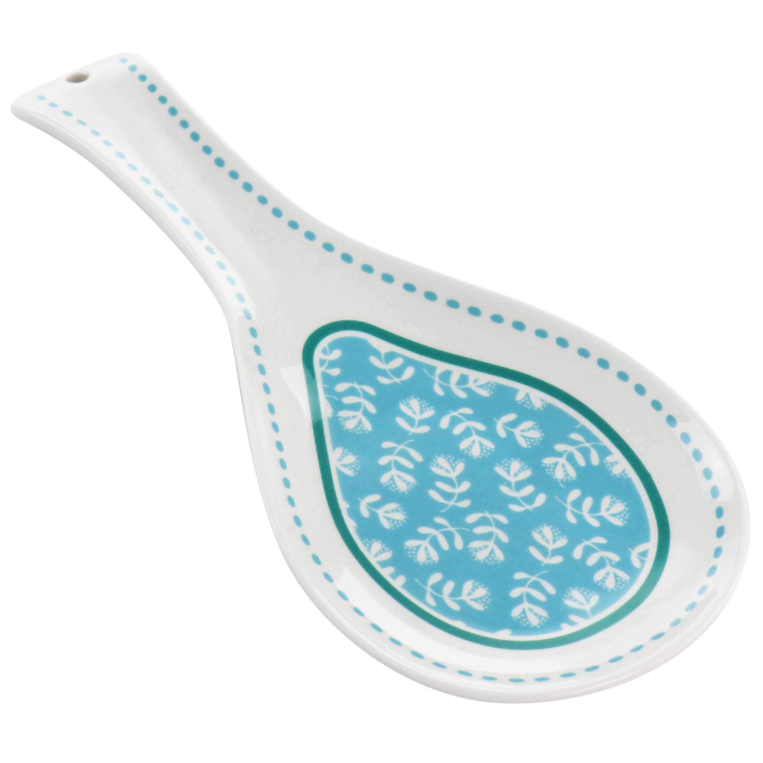 Alt View 2. Gibson - Gibson Home Village Vines Fine Ceramic Spoon Rest in Blue - Blue.