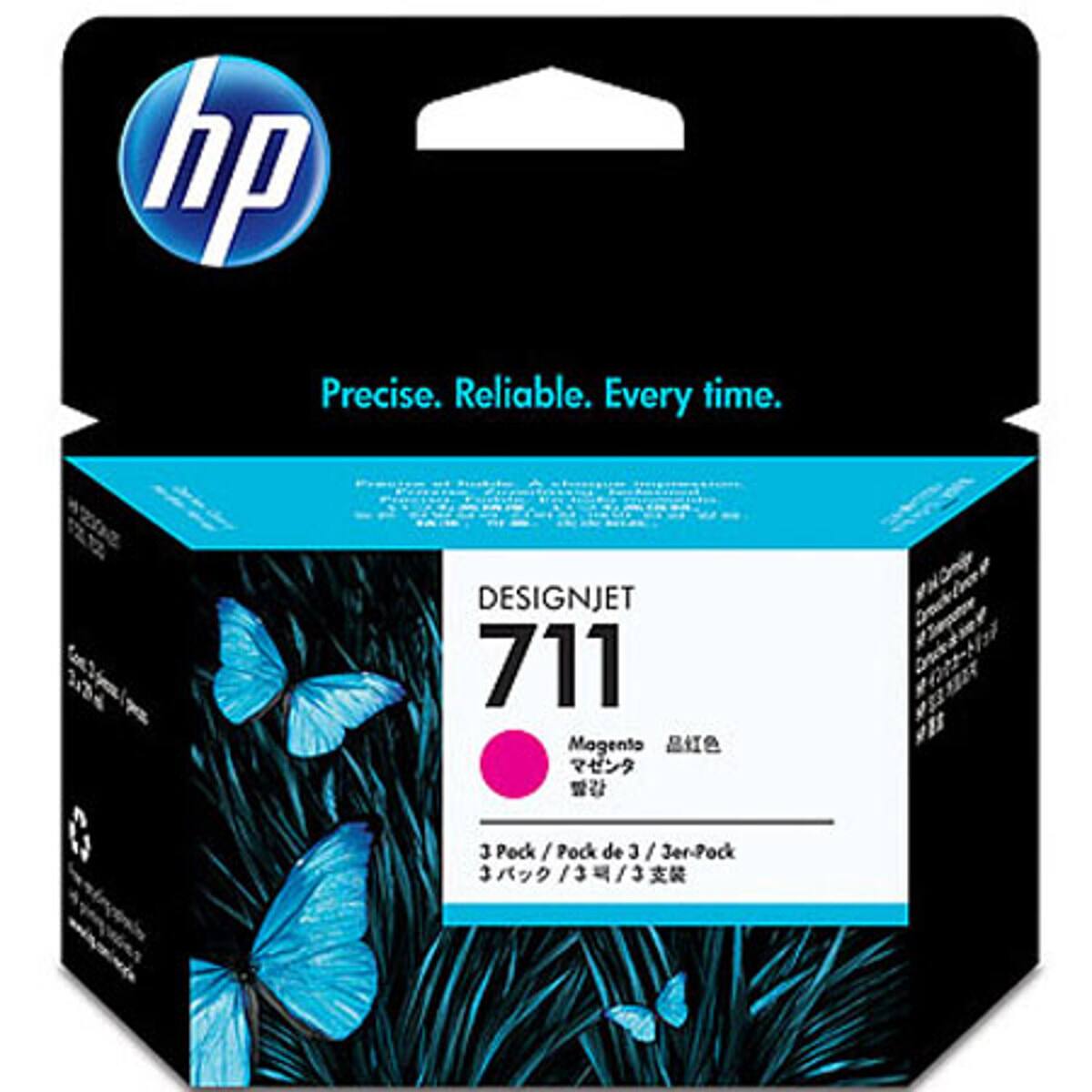 Precise. Reliable. Every time.

DESIGNJET 711  
Magenta  
3 Pack / Pock de 3 / Jer-Pock 3/3/3