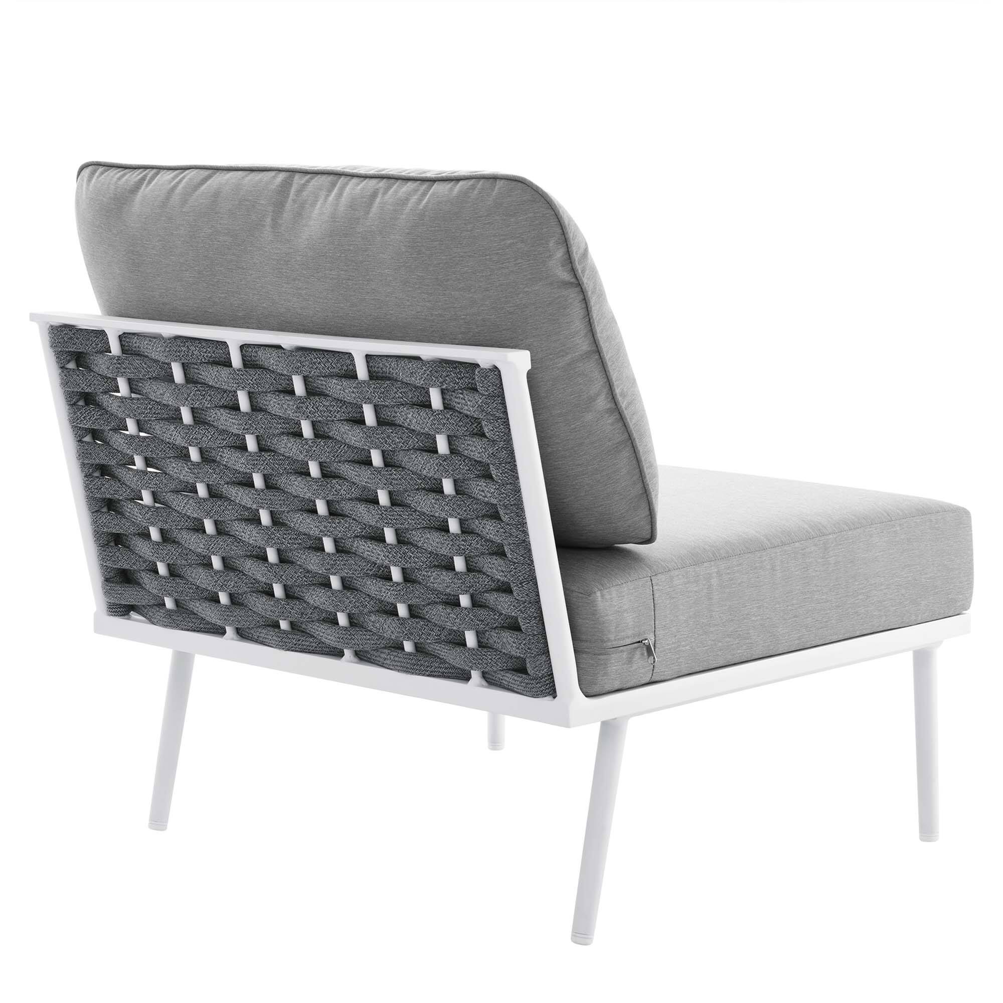 Alt View 4. Modway - Stance 3-Piece Outdoor Patio Aluminum Set. - White Gray.