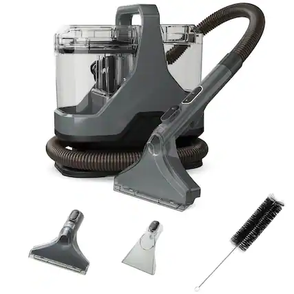 Front. Costway - Costway Carpet Cleaner Machine with Water Spray 15Kpa Powerful Suction Dual Water Tank - Gray.