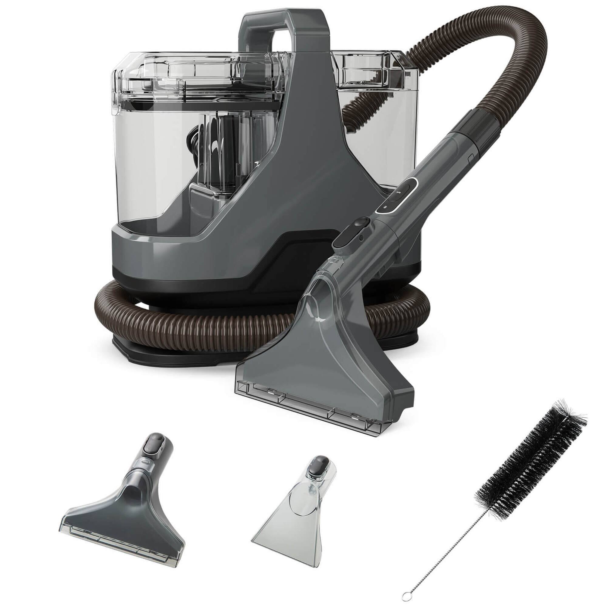 Costway - Carpet Cleaner Machine with Water Spray 15Kpa Powerful Suction Dual Water Tank - Gray