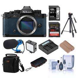 Bundle - Nikon - Z f Mirrorless Camera, Blue, with 2x 128GB Memory Card, Backpack, EN-EL15c Battery, Smart Charger Plate,
