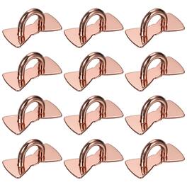 Unique Bargains - Metal Phone Charm Hook 1", 12pcs Adhesive Bow Shaped Finger Grip for Smartphones Keychain Tablet Case Accessories - Rose Gold