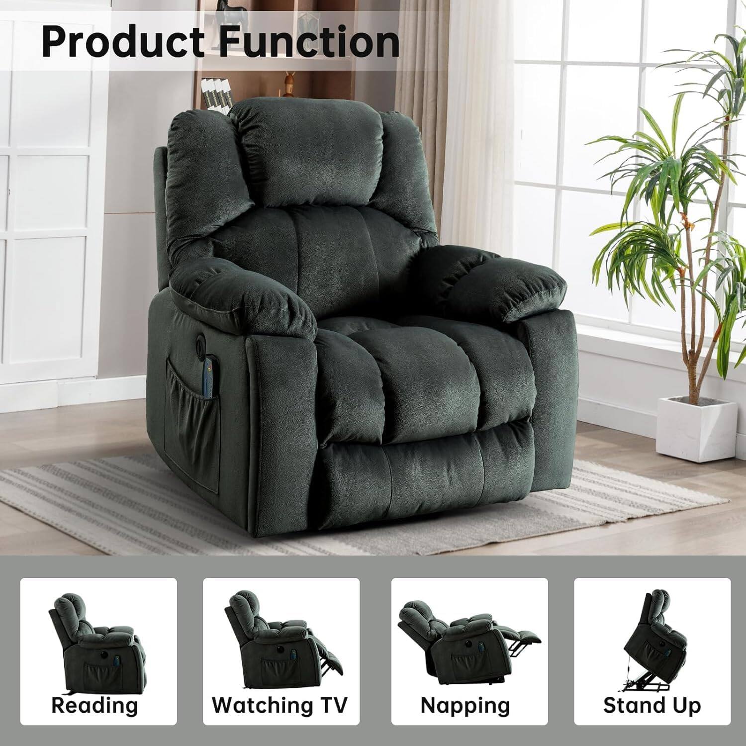 Product Function:

1. Reading
2. Watching TV
3. Napping
4. Stand Up