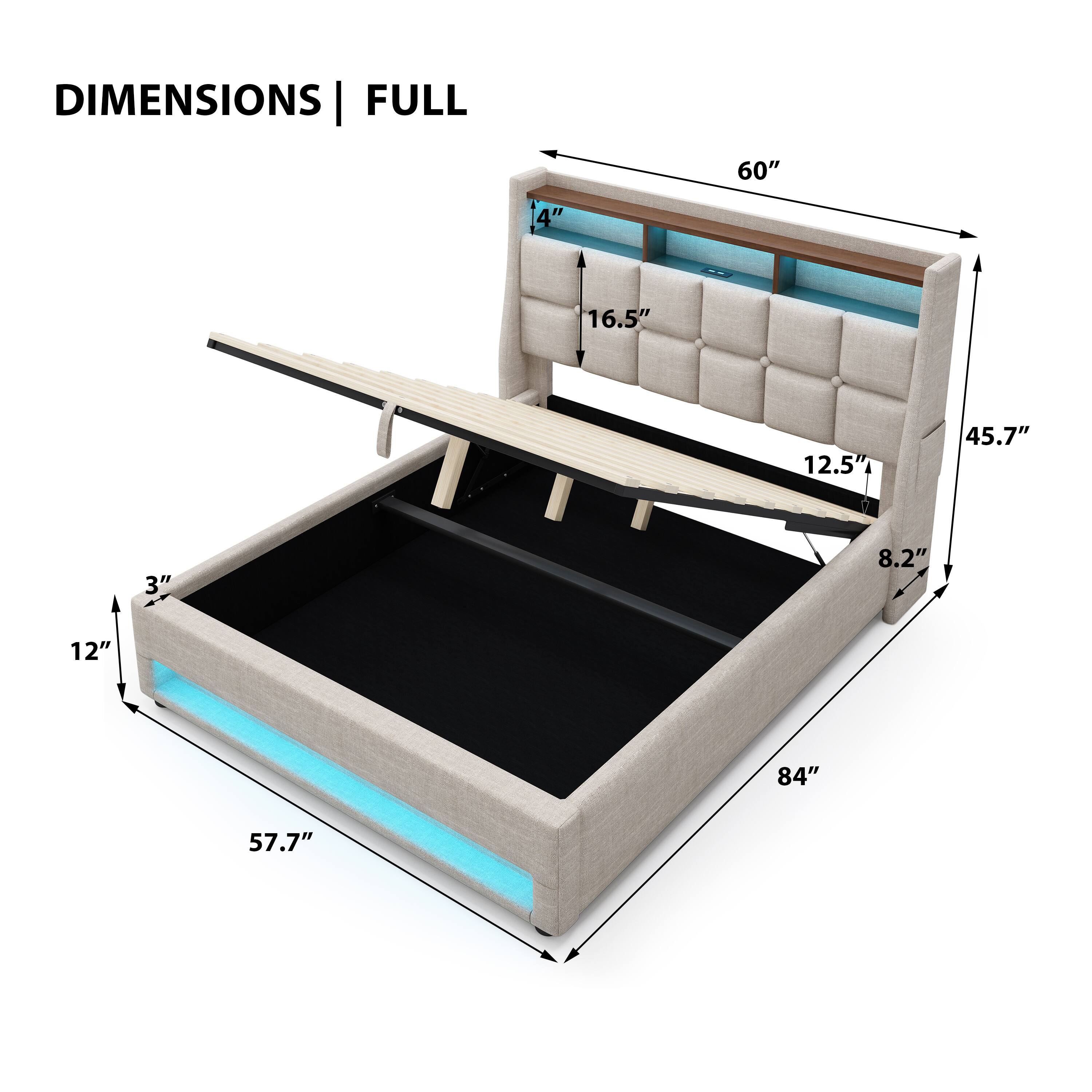 DIMENSIONS | FULL

60" 14" 16.5" 12.5" 45.7" 3" 8.2" 12" 84" 57.7"