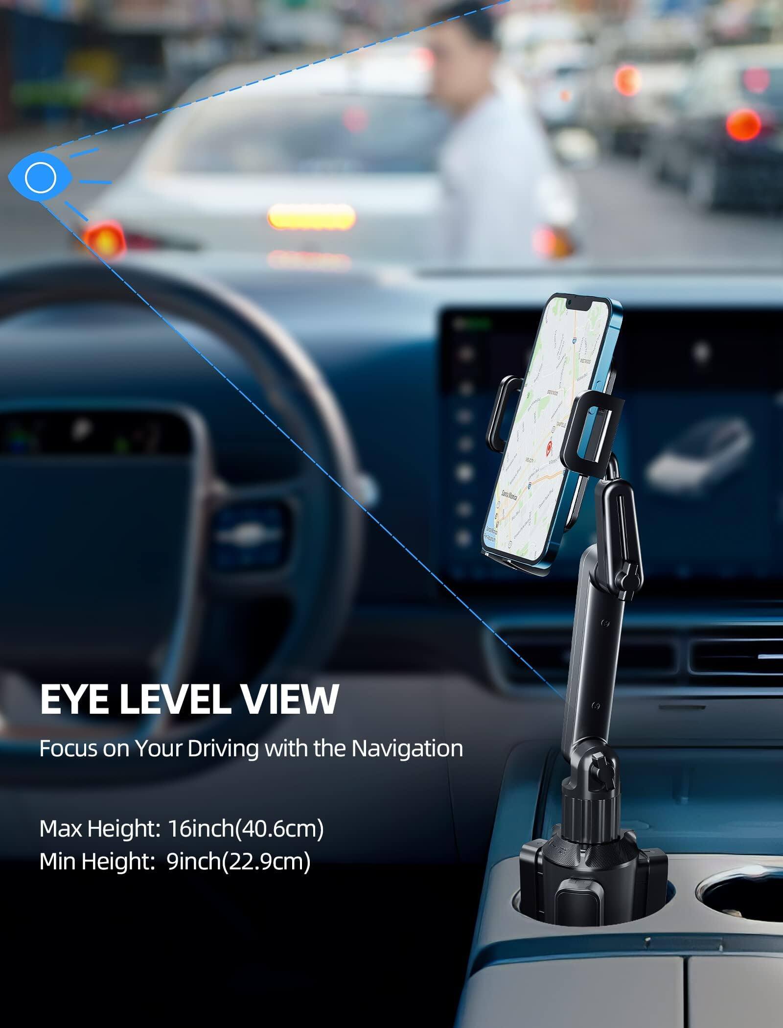 EYE LEVEL VIEW  
Focus on Your Driving with the Navigation  

Max Height: 16 inch (40.6 cm)  
Min Height: 9 inch (22.9 cm)
