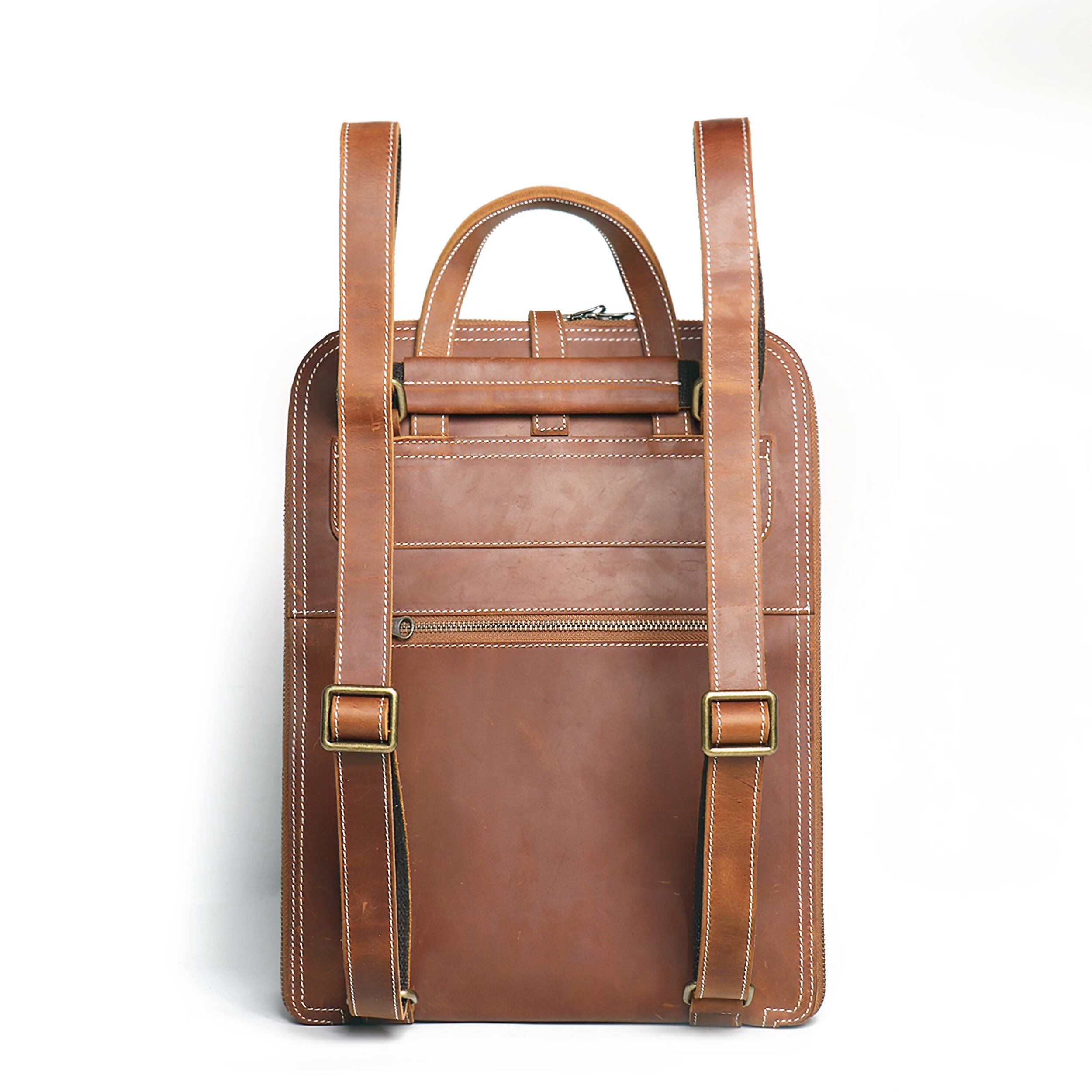 Back. Steel Horse Leather - Sachi Leather Backpack | Small Women's Leather Backpack - Brown.