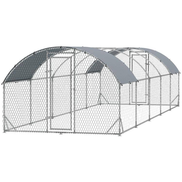 Alt View 10. PULUZ - Large Metal Chicken Coop with Waterproof and Anti-UV Cover for Yard, Outdoor, Duck, Rabbit.