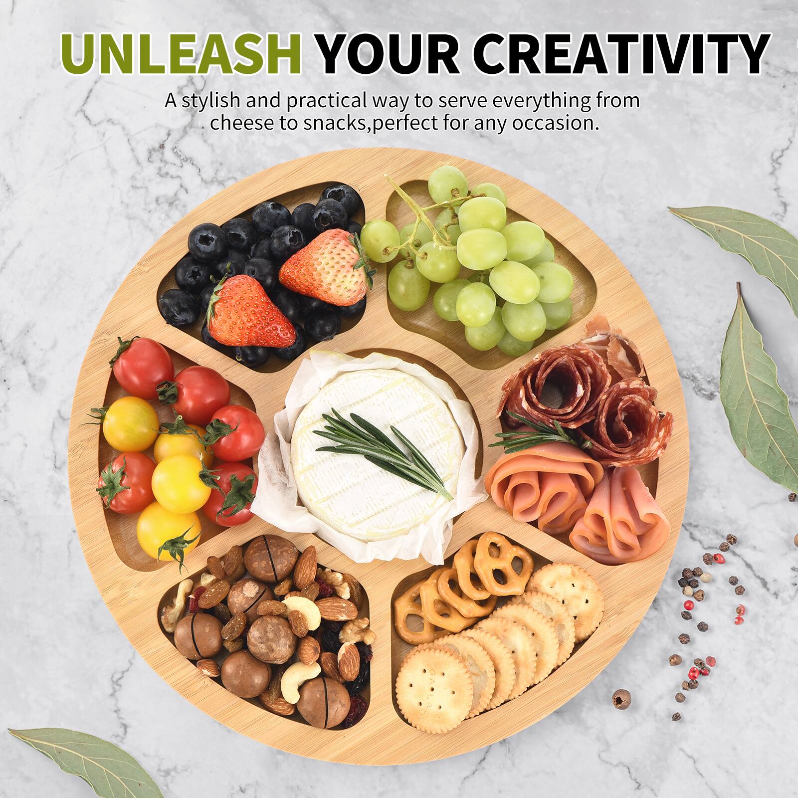 UNLEASH YOUR CREATIVITY

A stylish and practical way to serve everything from cheese to snacks, perfect for any occasion.